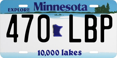 MN license plate 470LBP