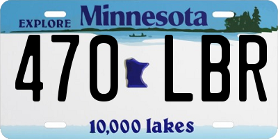 MN license plate 470LBR
