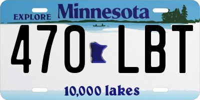 MN license plate 470LBT