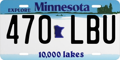 MN license plate 470LBU