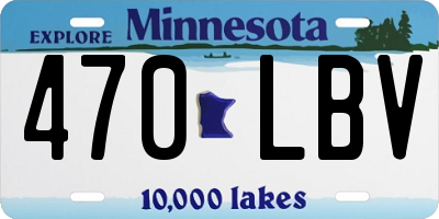 MN license plate 470LBV