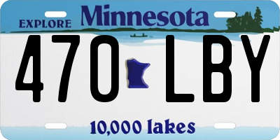 MN license plate 470LBY