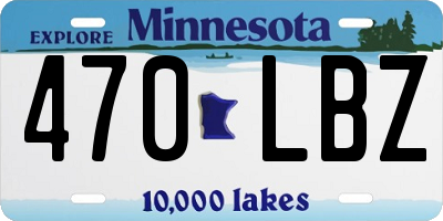 MN license plate 470LBZ