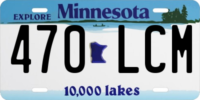 MN license plate 470LCM