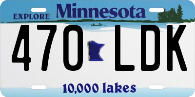 MN license plate 470LDK