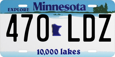 MN license plate 470LDZ