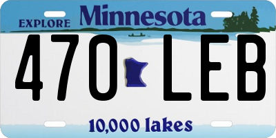 MN license plate 470LEB