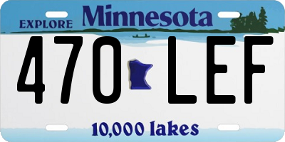 MN license plate 470LEF