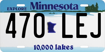 MN license plate 470LEJ