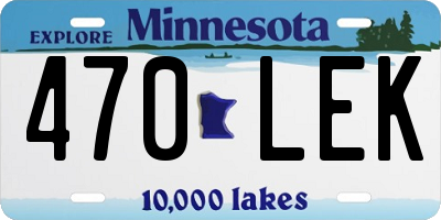 MN license plate 470LEK