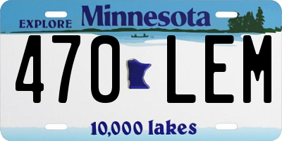 MN license plate 470LEM