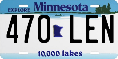 MN license plate 470LEN
