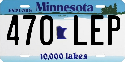 MN license plate 470LEP