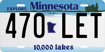MN license plate 470LET