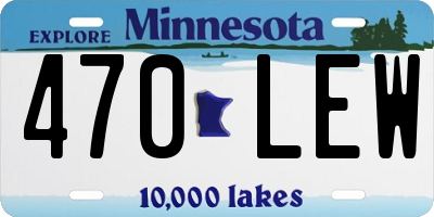 MN license plate 470LEW