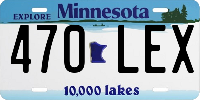 MN license plate 470LEX