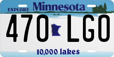 MN license plate 470LGO