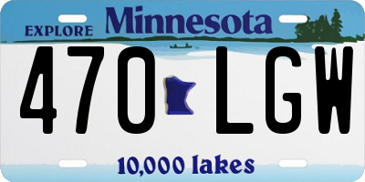 MN license plate 470LGW