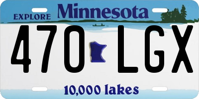 MN license plate 470LGX