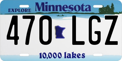 MN license plate 470LGZ