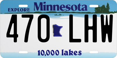 MN license plate 470LHW