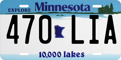 MN license plate 470LIA