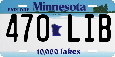 MN license plate 470LIB