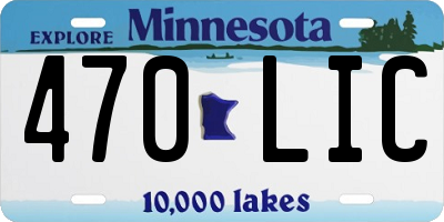 MN license plate 470LIC