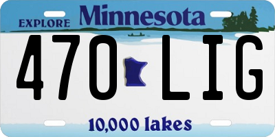 MN license plate 470LIG