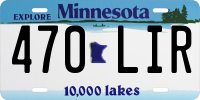 MN license plate 470LIR