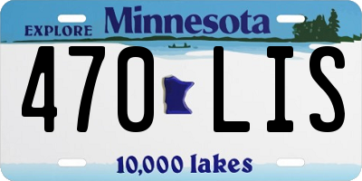MN license plate 470LIS