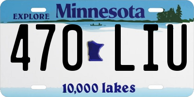 MN license plate 470LIU