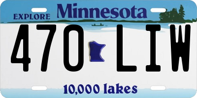 MN license plate 470LIW