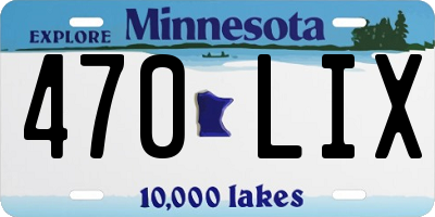 MN license plate 470LIX