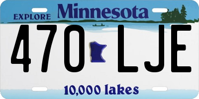 MN license plate 470LJE