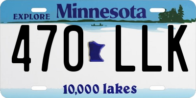 MN license plate 470LLK