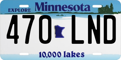 MN license plate 470LND
