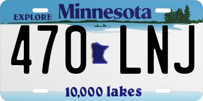 MN license plate 470LNJ