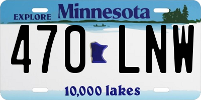 MN license plate 470LNW