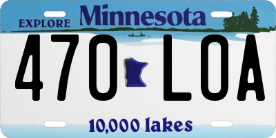 MN license plate 470LOA