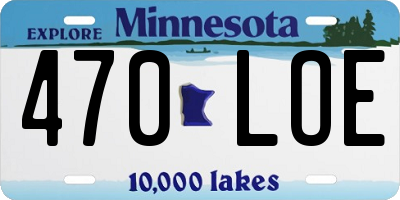 MN license plate 470LOE