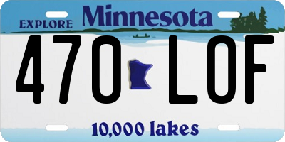 MN license plate 470LOF