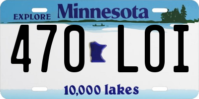 MN license plate 470LOI