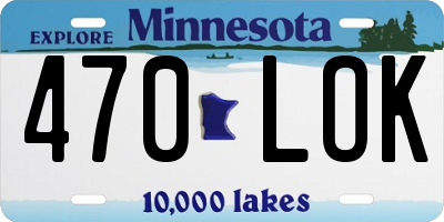MN license plate 470LOK