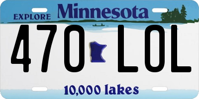 MN license plate 470LOL