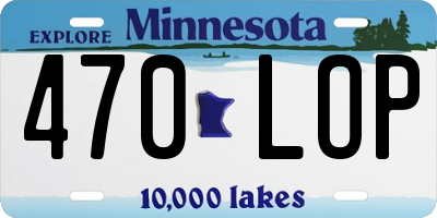 MN license plate 470LOP