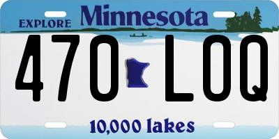 MN license plate 470LOQ