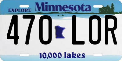 MN license plate 470LOR