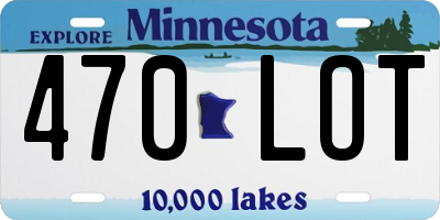 MN license plate 470LOT
