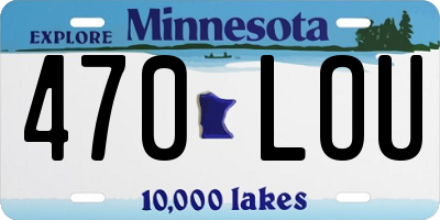 MN license plate 470LOU